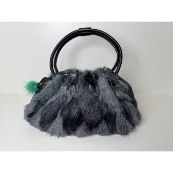 Kate Spade New York Fox Fur Trim Leather Drawstring Bucket Bag - Picture 2 of 14